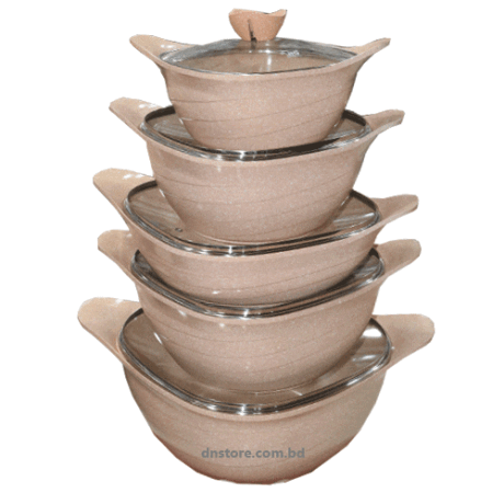 Jio Cookware Set, Marble coating 10 Pic cookware set